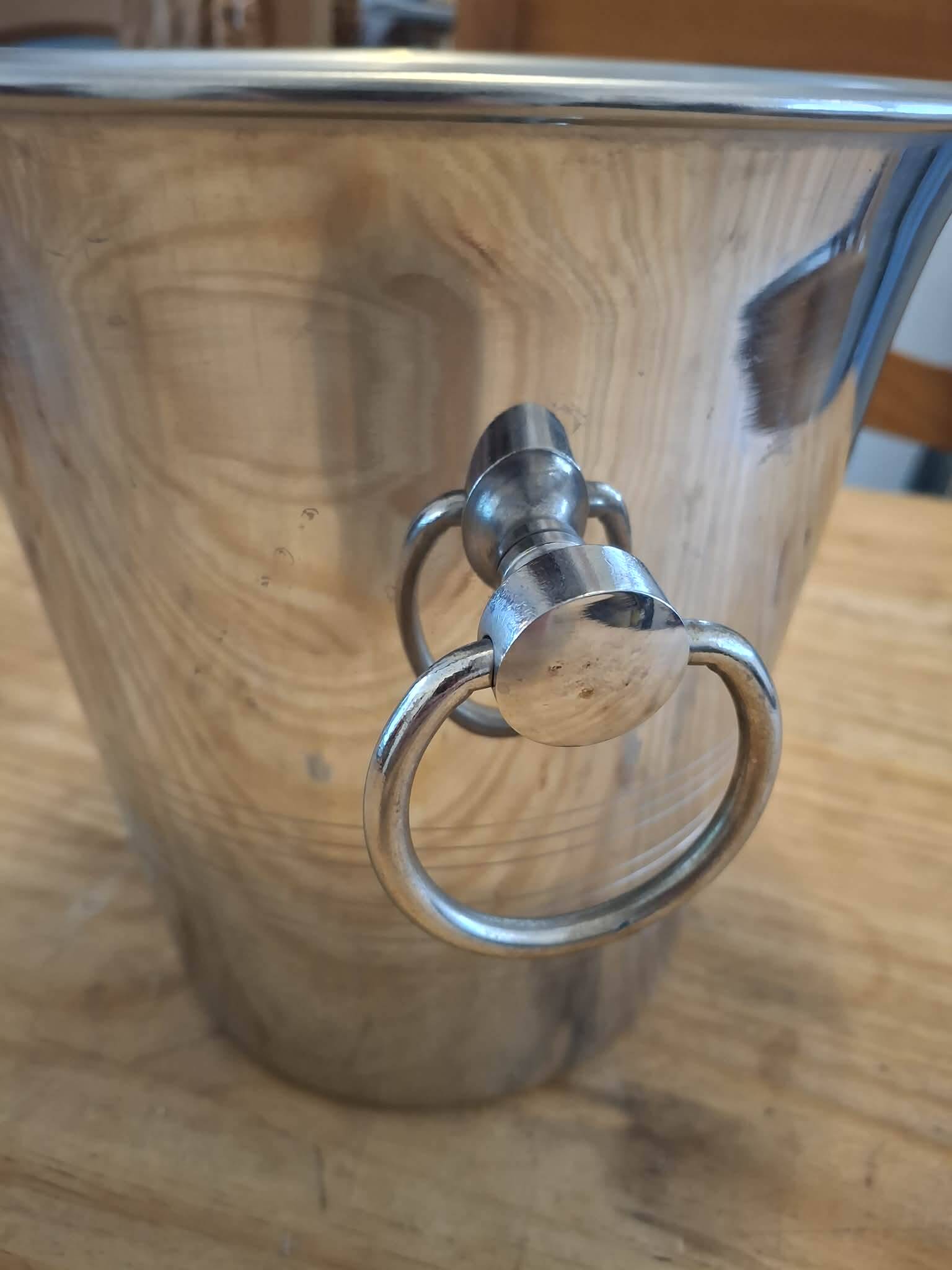 Vintage stainless steel champagne bucket – Guy Degrenne – French manufacturing, design