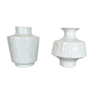 Ensemble de 2 vases en porcelaine OP Art par Edelstein Bavière, Allemagne, années 1970