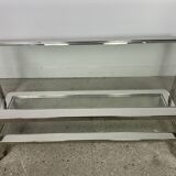 Table basse rectangulaire chromé style vintage 70'S