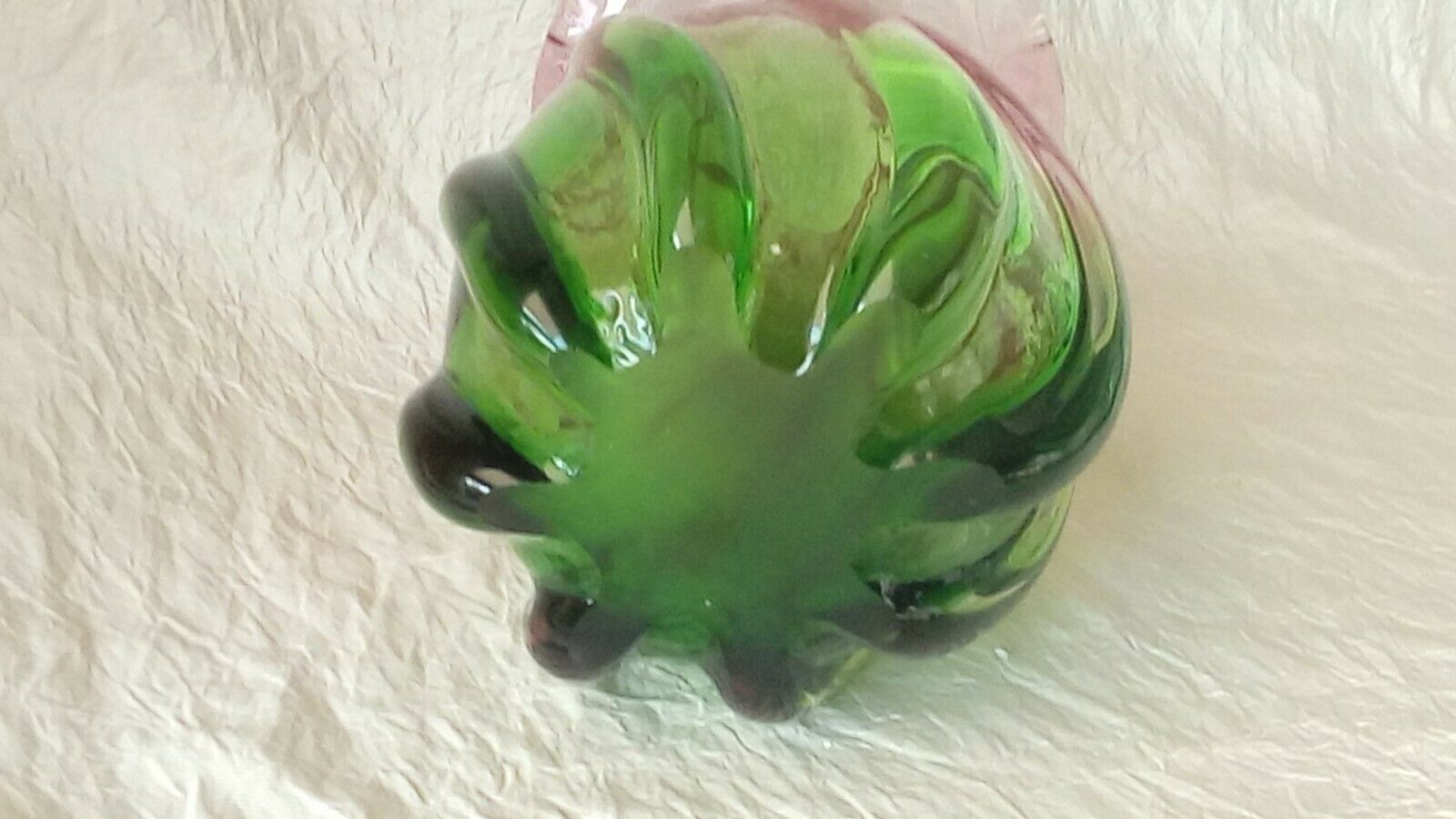 Bicolor twisted glass vase years 70'