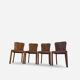 Set of 4 Art Deco dining chairs in walnut, Italy, 1930s-1940s.