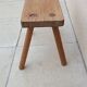 Vintage old wooden farmhouse stool treated brutalist