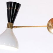 Moonlight 3-arm chandelier in white and black