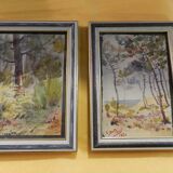 Lot of 2 small watercolors by C.Duffaud from 1920