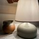 Lampe céramique, câble tissu 2m, abat-jour tissu