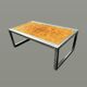 Vintage chrome and wood coffee table, 1970s