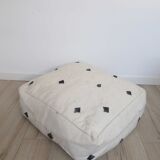 Housse de pouf Berbère Béni Ouarain à losanges noirs et blancs