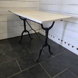 Ancienne table de bistrot dessus marbre