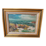 Painting signed Mannessier 1958 - seascape
