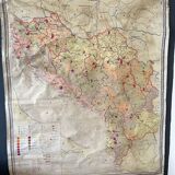 Cold war map of yugoslavia and albania vintage map 1963 linen school map