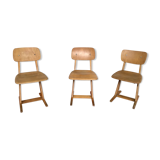 Series of 3 vintage children's casala chairs