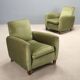 Pair of vintage velvet and wood armchairs, design, Italy, 1940s-1950s