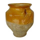 Pot à confit ancien français à glaçure jaune