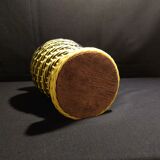 Yellow and black scoubidou vase