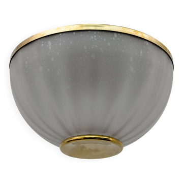 Mid-century Modern Murano Glass and Brass Ceiling Light, 1970s