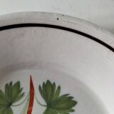 Pair of antique soup plates with hand-painted grape decoration