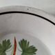 Pair of antique soup plates with hand-painted grape decoration