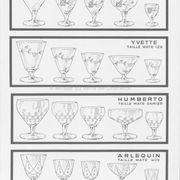 Set of 6 engraved wine glasses