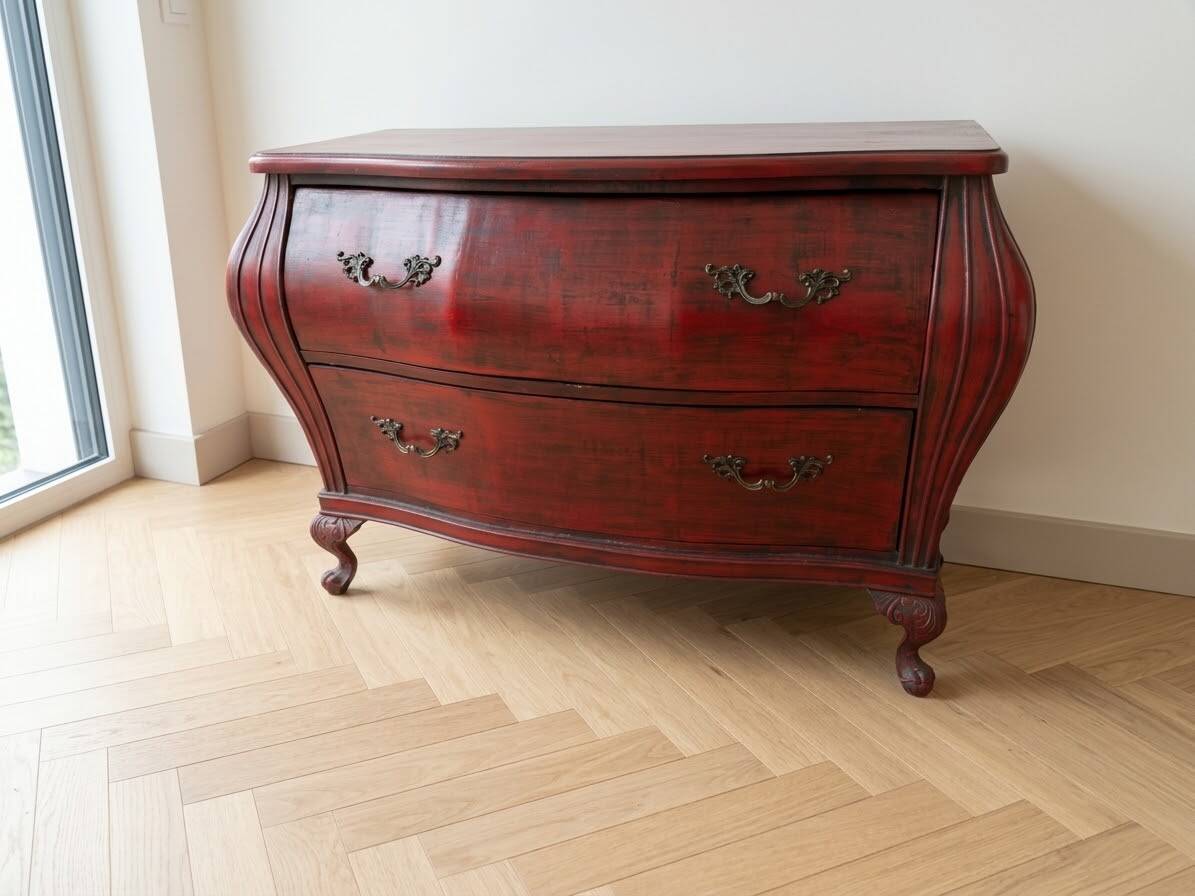 Vintage chest of drawers + bedside table