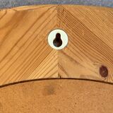 Oval Swedish mirror in pine, Scandinavian design from the 80s