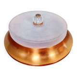 Plafonnier Art Déco en cuivre et verre dépoli, 1930