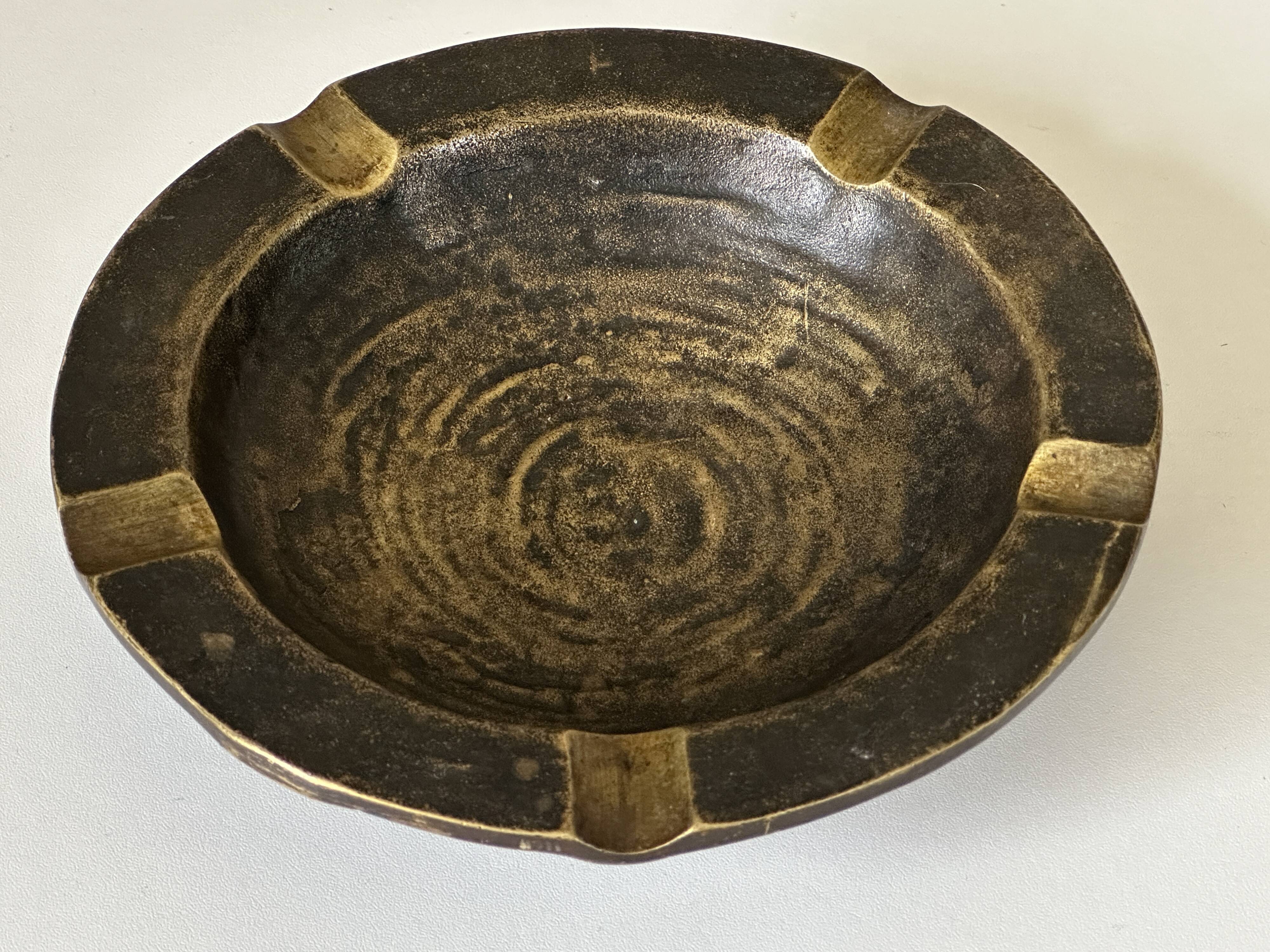 Vintage bronze ashtray design from the 60s