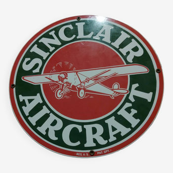 Plaque emaillee sinclair aircraft