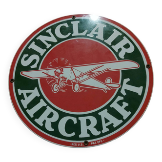 Sinclair aircraft enamel plate