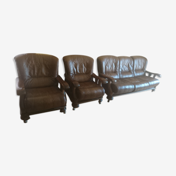 Leather lounge set