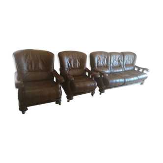 Leather lounge set