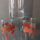 Set of 6 vintage strawberry pattern glasses