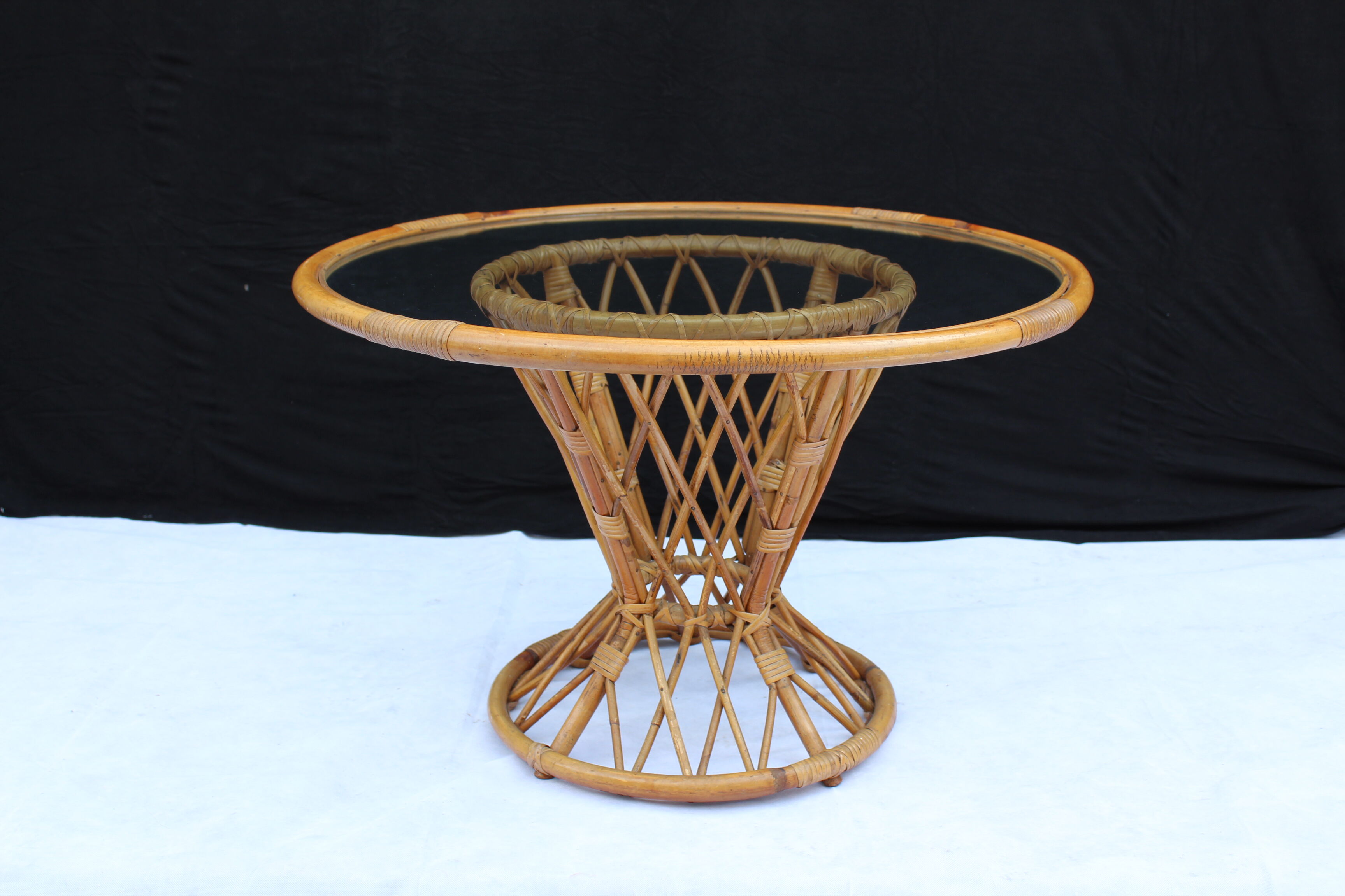 Table of bamboo and glass 1960