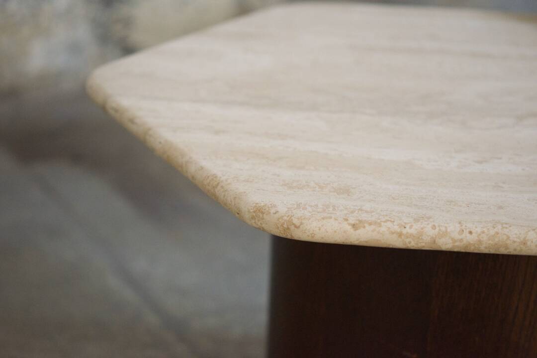 Three Gigogne Travertine coffee tables 1960