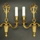 Pair of Louis XVI style knot wall lights - gilded bronze