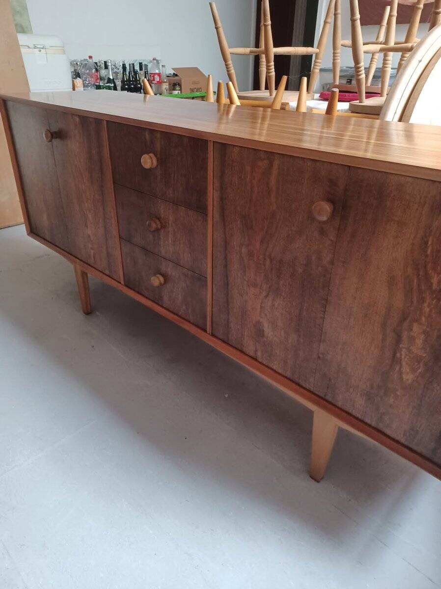 Mid-century modern sideboard with wood grain, 1960s