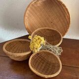 4 ethnic round baskets