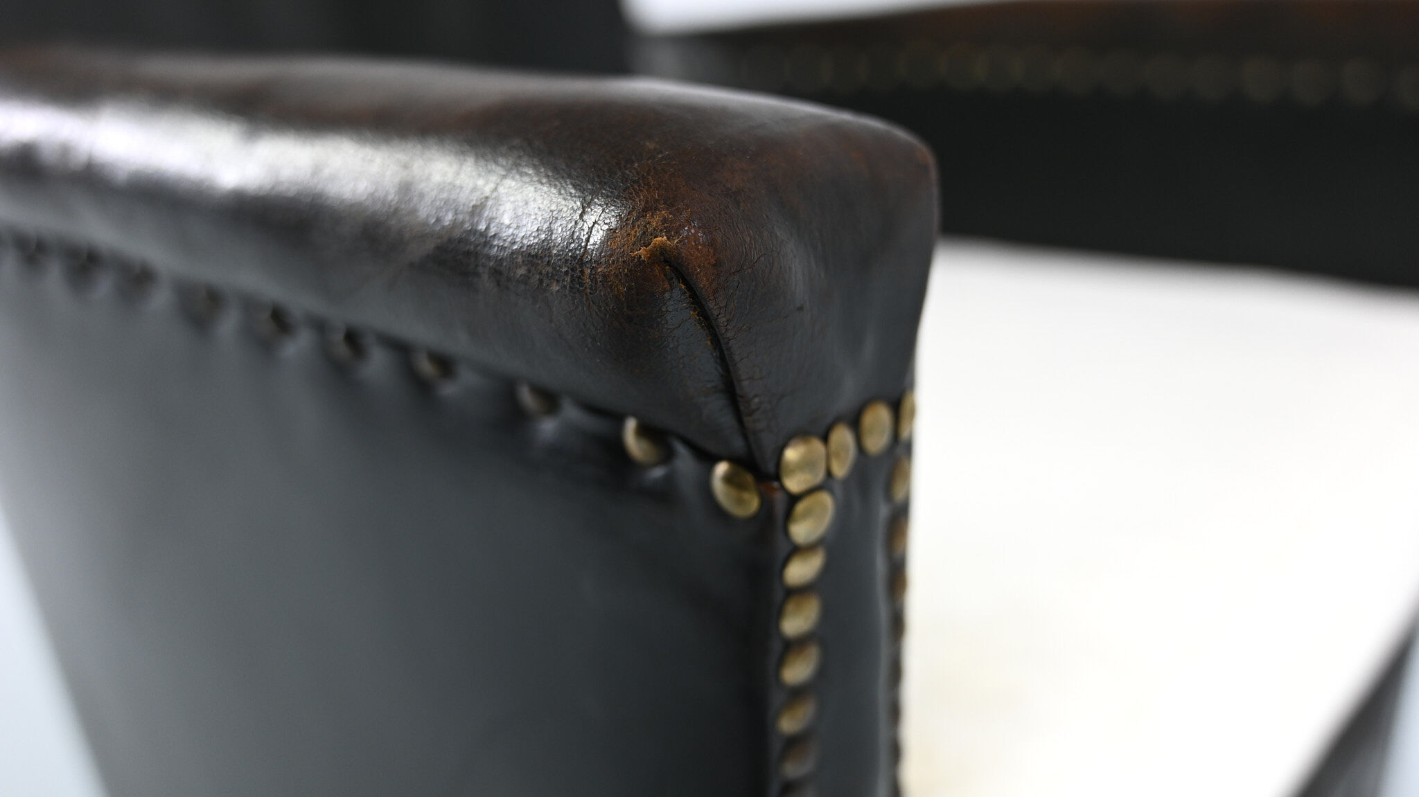 Otto Schulz leather club chair, for Boet. Sweden, C.1940