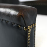 Otto Schulz leather club chair, for Boet. Sweden, C.1940