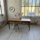 Cherry farmhouse table with spindle legs, 1950s