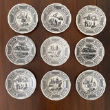 Set de 9 assiettes Gien « rébus « .