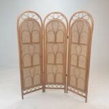 Italian rattan and wicker room divider 1960s
