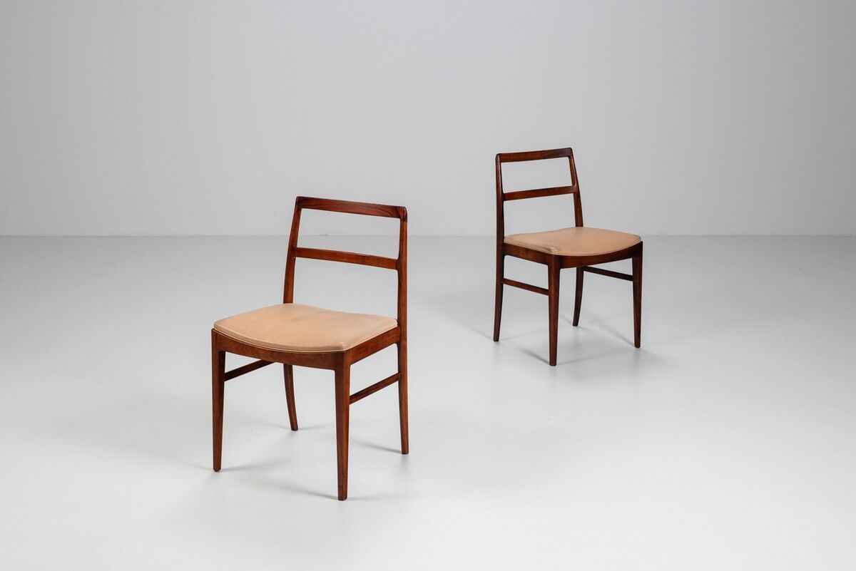 Arne Vodder model 430 dining chairs rosewood Sibast Mobler Denmark 1960