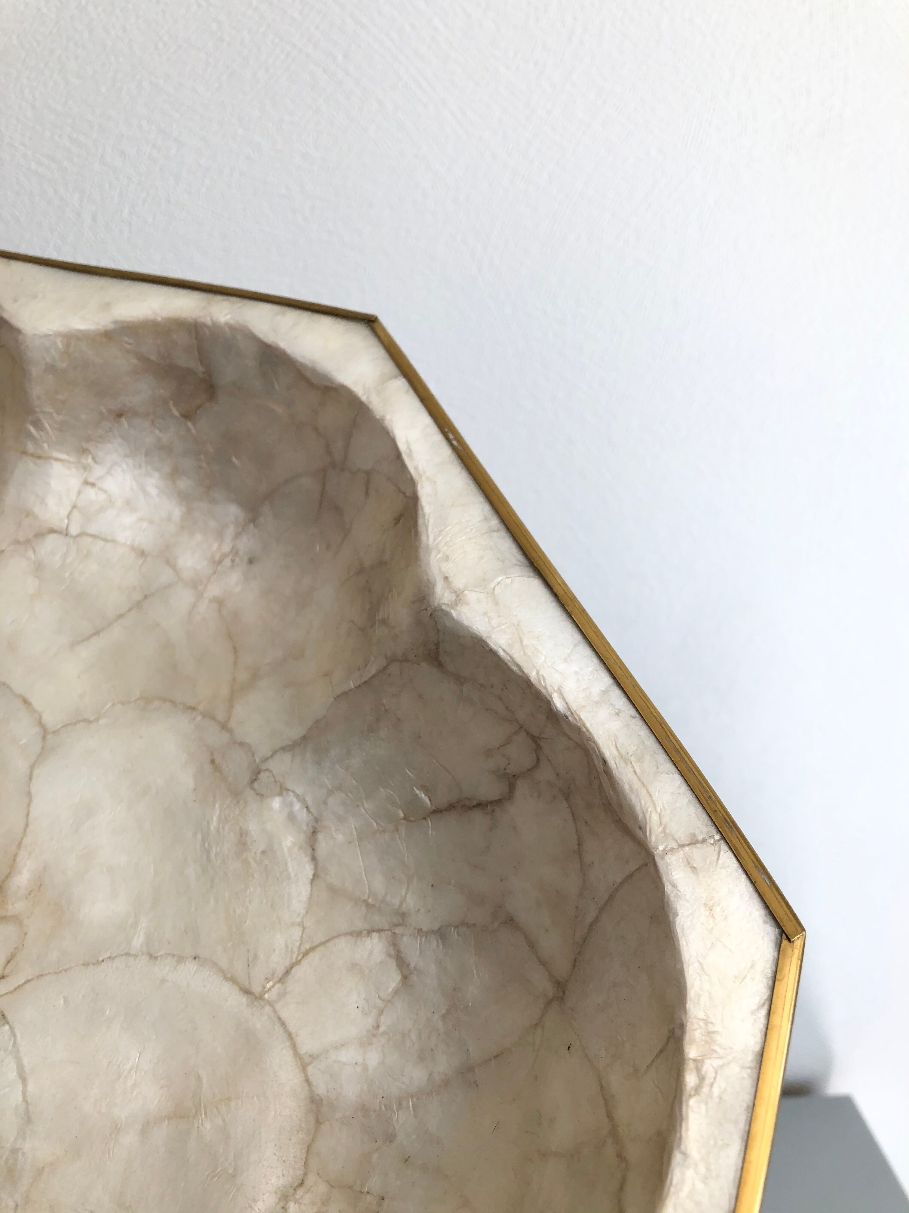 Mother-of-pearl and brass tray