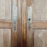 Vintage raw wood cabinet with patina