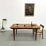 Scandinavian teak dining table, extendable