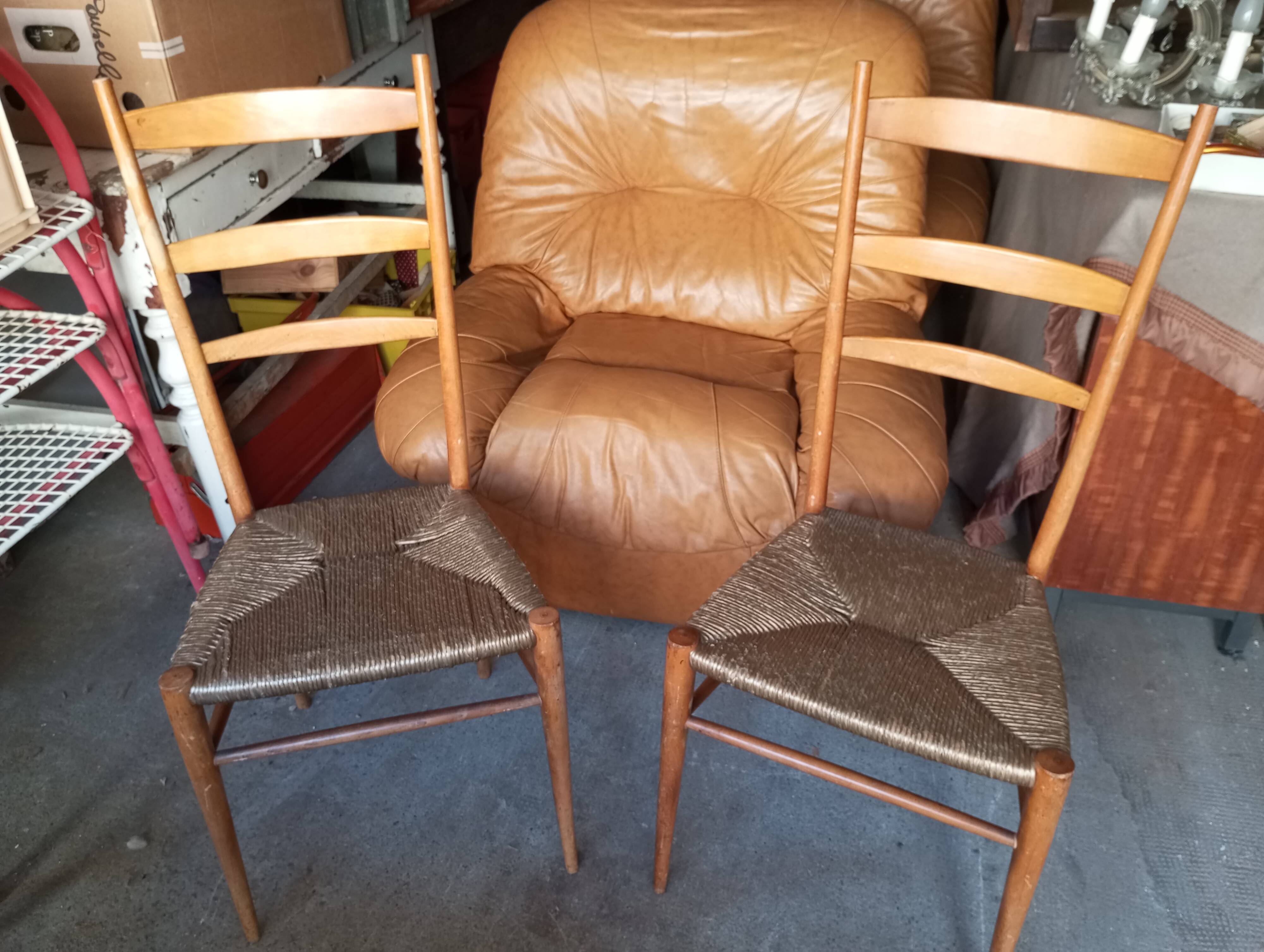 Pair of Italian chairs. The 50's.