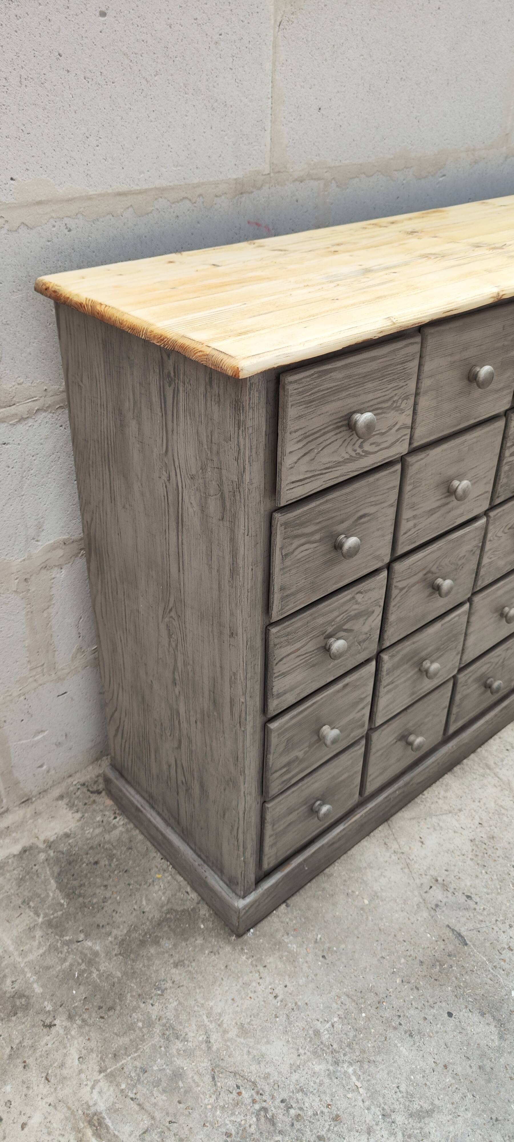 Old trade furniture with thirty drawers