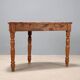Antique walnut console with a half-moon top, Italy, 19th century.