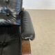Vintage mid-century Scandinavian black leather lounge chair 1970s