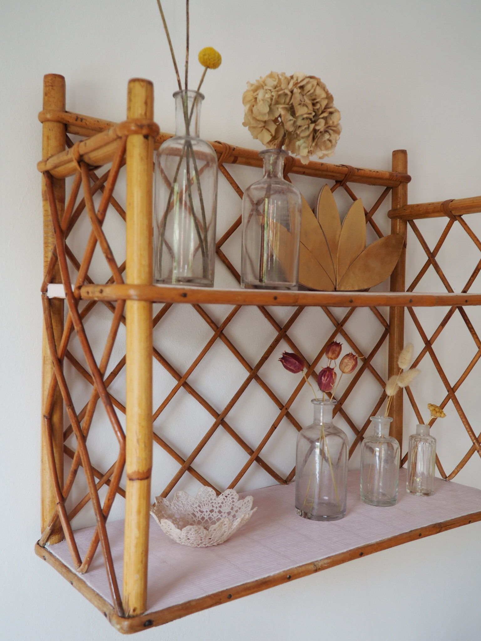 Rattan shelf